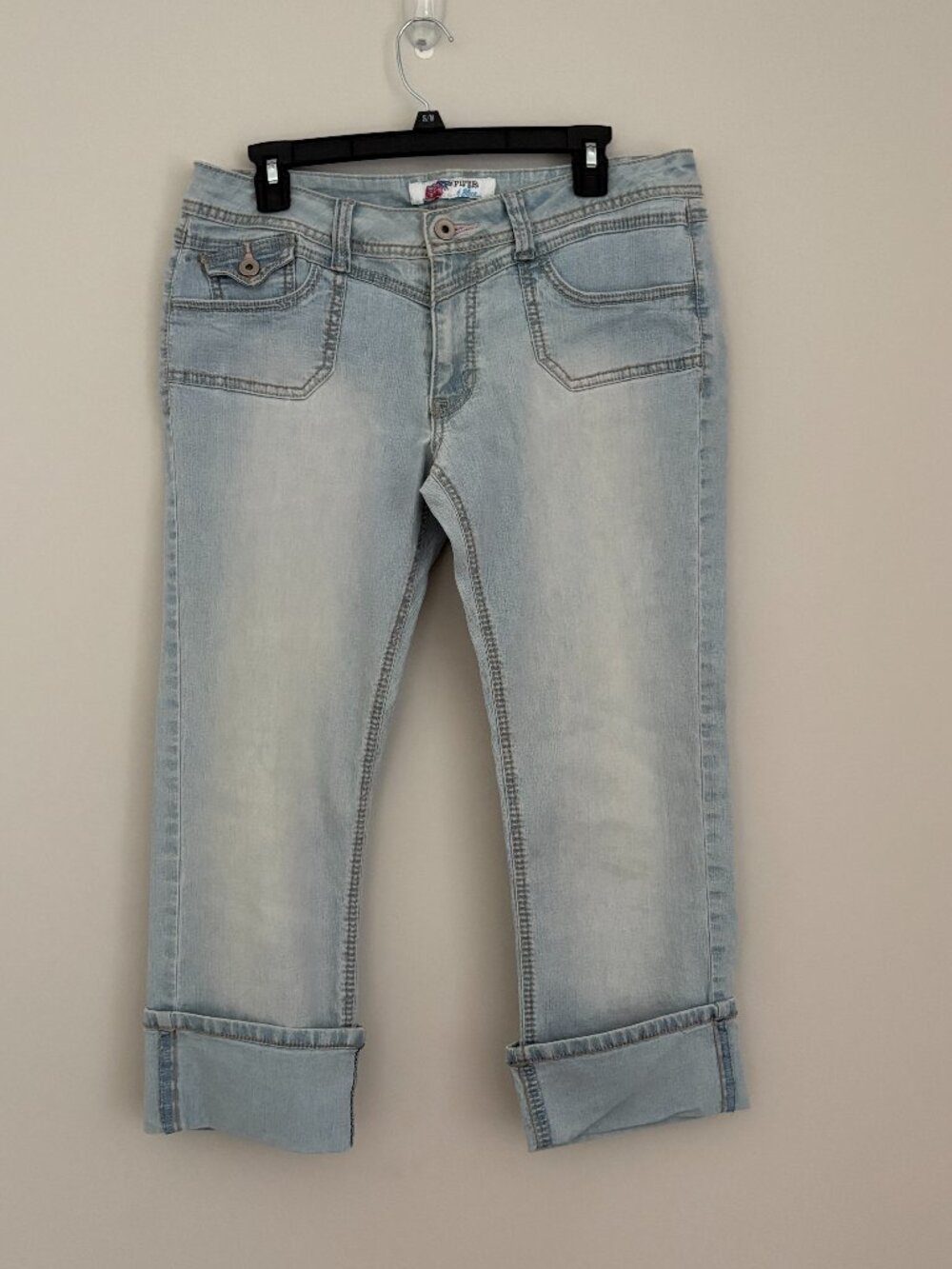 Piper & Blue Light Wash Denim Capris Indie Y2K Coastal Casual Streetwear Sz 13